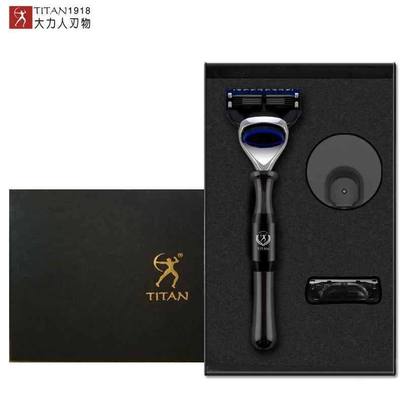 Rasoir de Luxe Titan en Métal - Version Traditionnelle ou Compatible Fusion 5