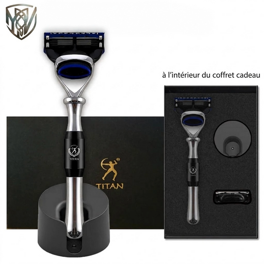 Coffret Rasoir Titan en acier inoxydable