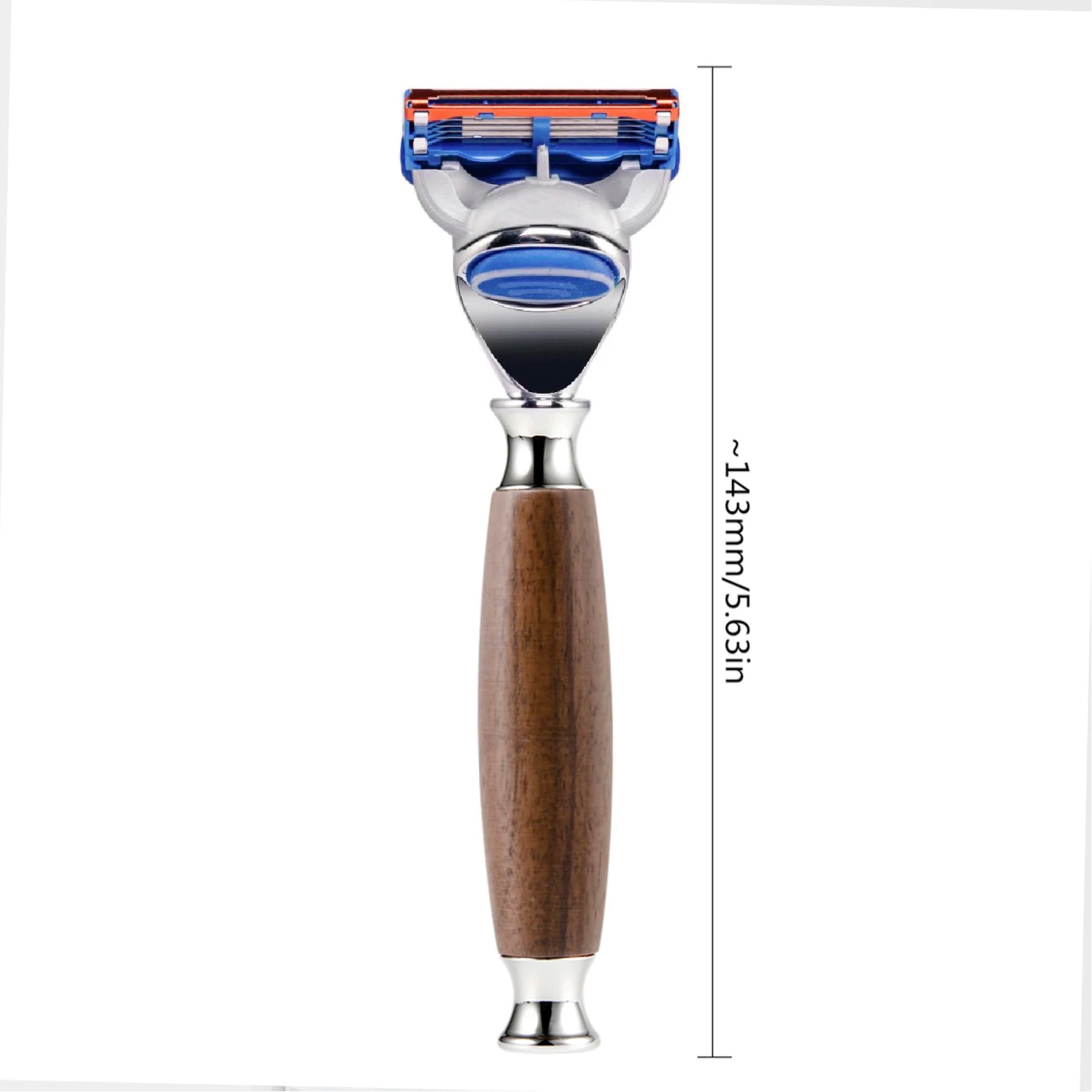 Rasoir élégant en bois et acier du Coffret Rasage Traditionnel Homme pour un rasage de qualité.