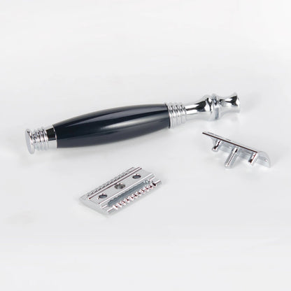 ZY Shaving Safety Razor Kit with Badger Hair Brush Resin Handle Brush Stand for Men-Customer Logo Acceptable Double Edge Razor MyVies