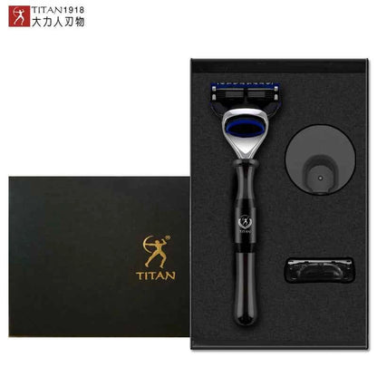 Rasoir de Luxe Titan en Métal - Version Traditionnelle ou Compatible Fusion 5