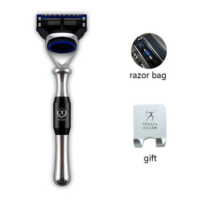 Rasoir de Luxe Titan en Métal - Version Traditionnelle ou Compatible Fusion 5
