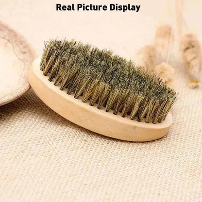 Professional Soft Boar Bristle Wood Beard Shaving Brush Men Mustache Comb Kit With Gift Bag Hairdresser Brush Hair Combs