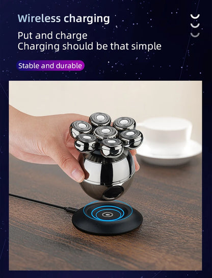 Rasoir électrique 7D MOSHAN avec têtes rotatives pour un rasage de précision